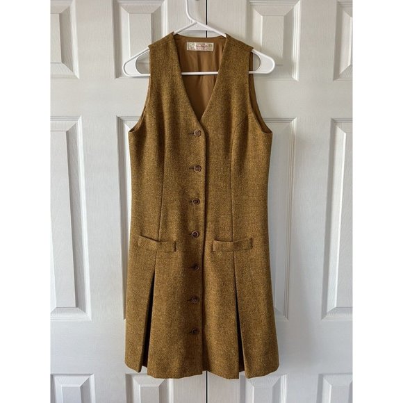 Vintage Young Pendleton Girls 100% Virgin‎ Wool Button Pleated Dress Size 11-12 - Picture 1 of 10